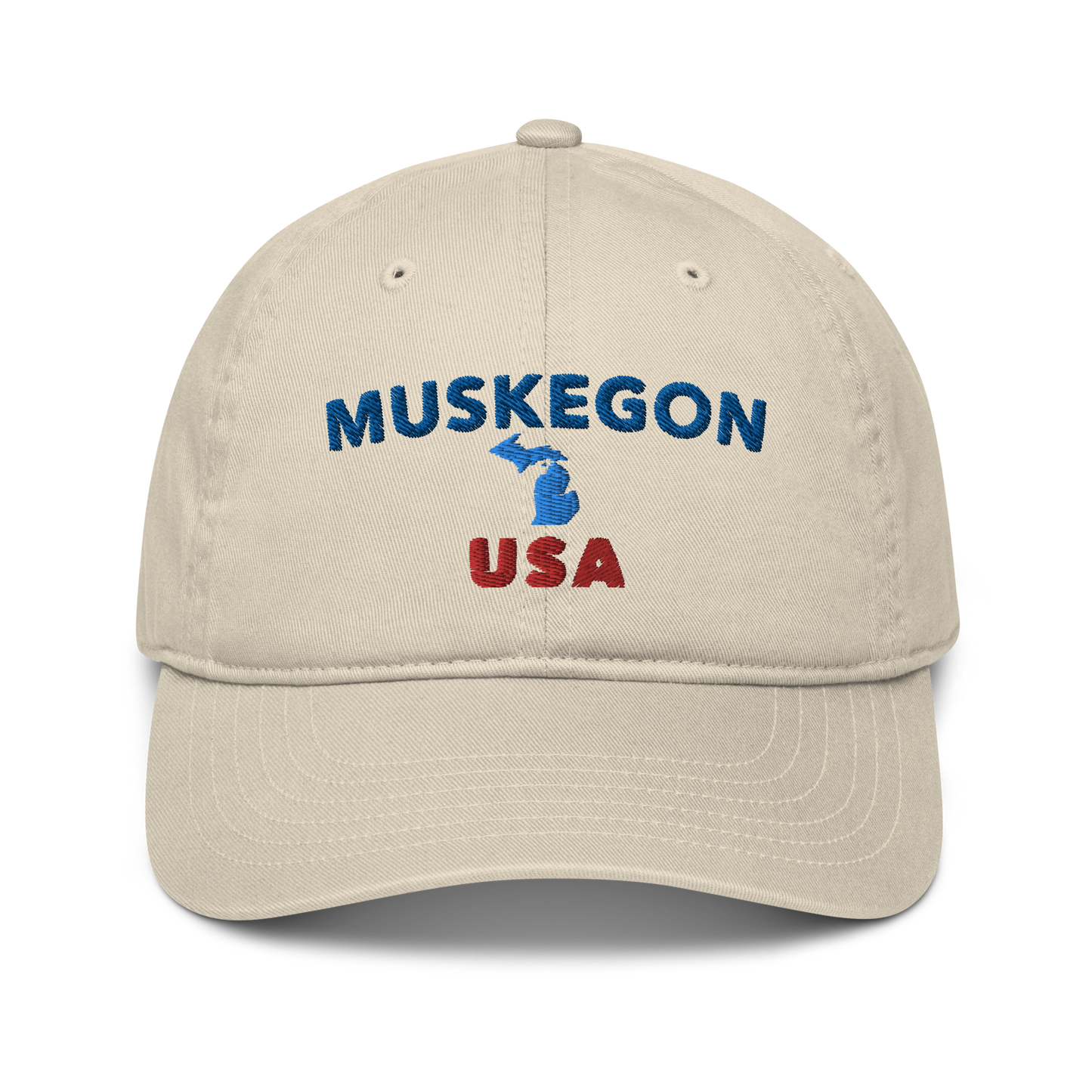 'Muskegon USA' Classic Baseball Cap (w/ Michigan Outline)