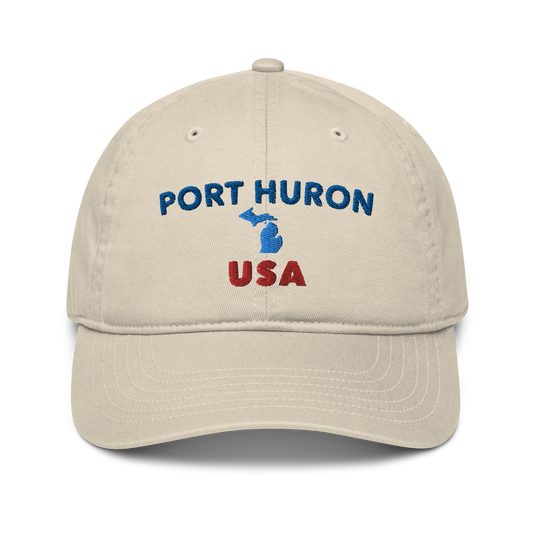 'Port Huron USA' Classic Baseball Cap (w/ Michigan Outline)