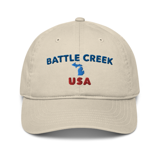 'Battle Creek USA' Classic Baseball Cap (w/ Michigan Outline)