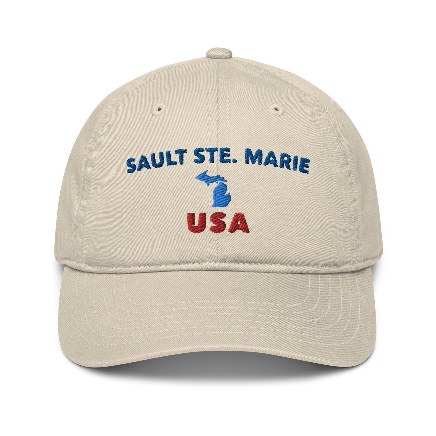 'Sault Ste. Marie' Classic Baseball Cap (w/ Michigan Outline)