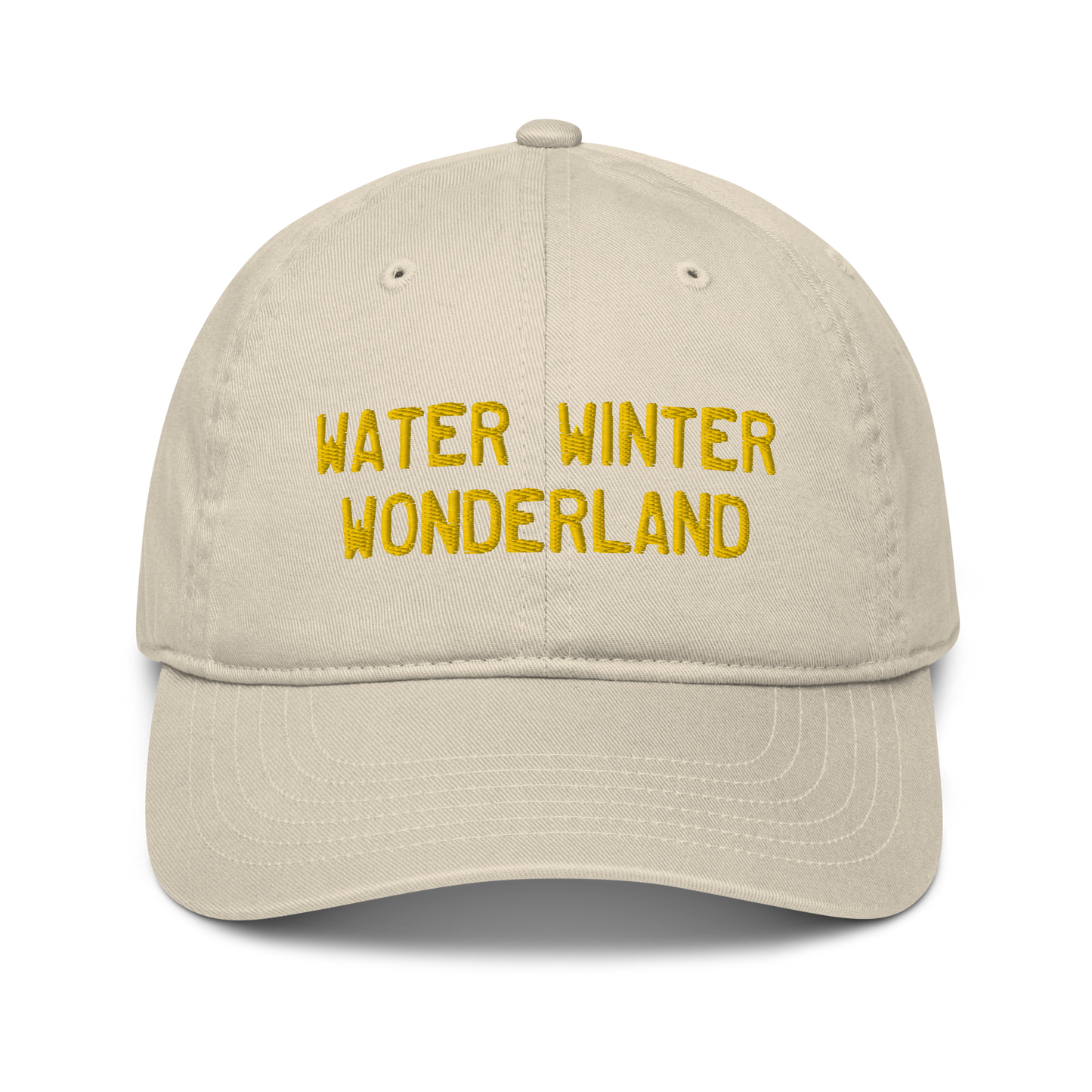 'Water Winter Wonderland' Classic Baseball Cap (Licence Plate Font) | Gold Embroidery