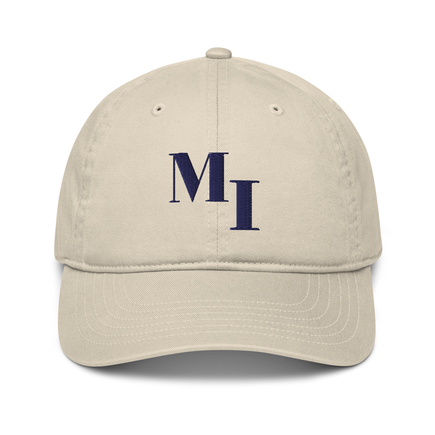 Michigan 'MI' Classic Baseball Cap | White/Navy Embroidery