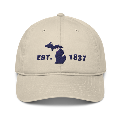 Michigan 'EST 1837' Classic Baseball Cap (Marker Font w/ MI Outline)