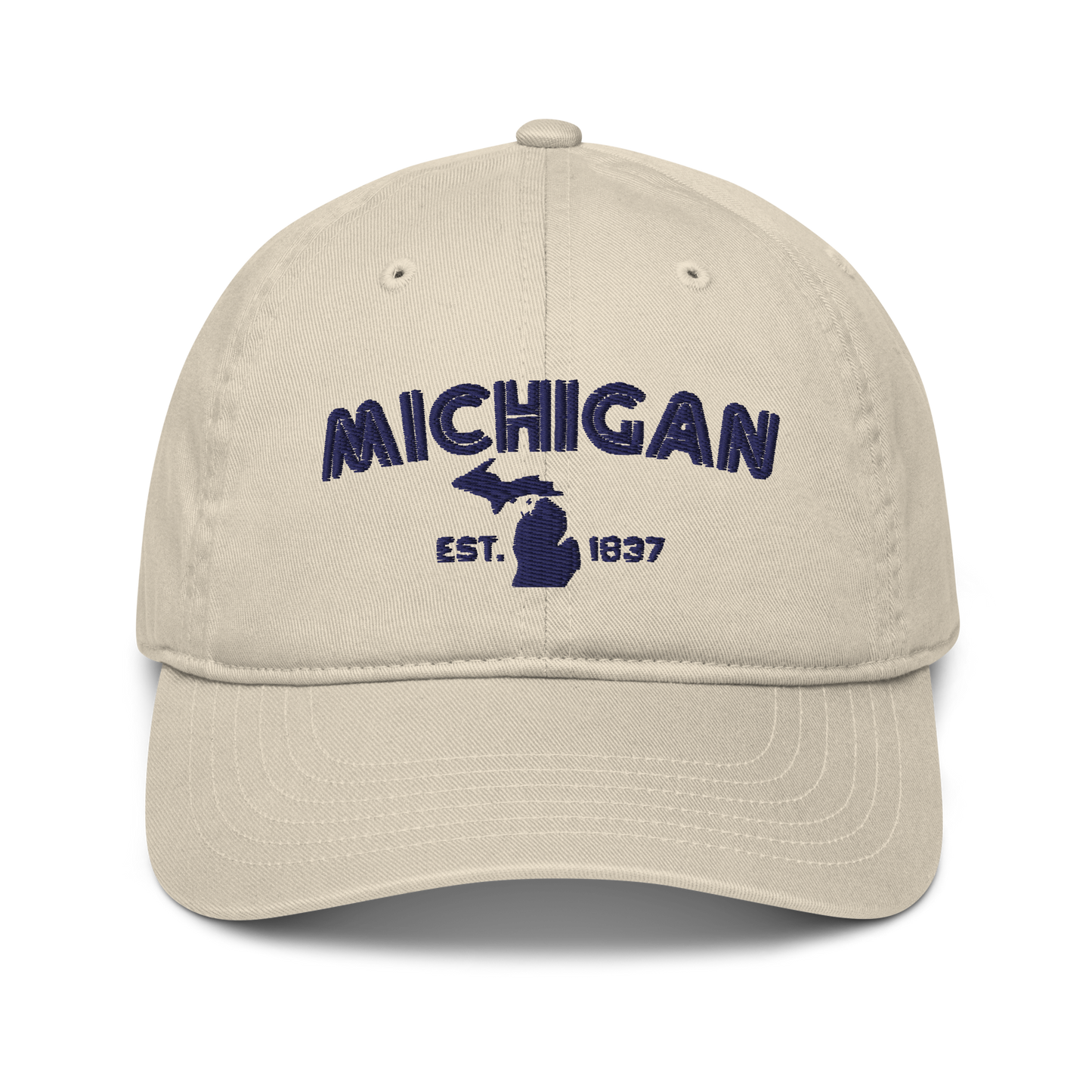 'Michigan EST 1837' Classic Baseball Cap (Metalpress Font)