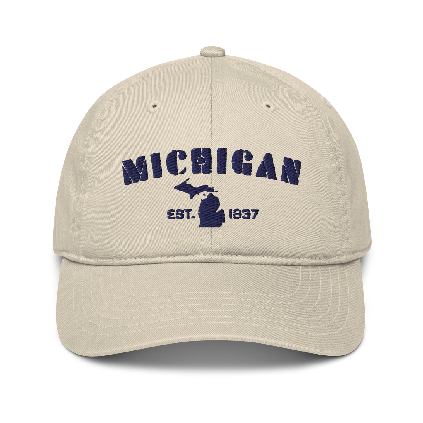 'Michigan EST 1837' Classic Baseball Cap (Art Deco Font)