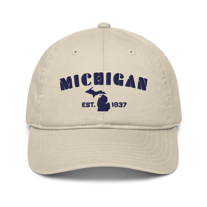 'Michigan EST 1837' Classic Baseball Cap (Art Deco Font)