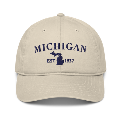 'Michigan EST 1837' Classic Baseball Cap (Didone Font)