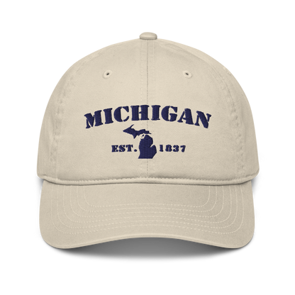 'Michigan EST 1837' Classic Baseball Cap (Army Stencil Font)