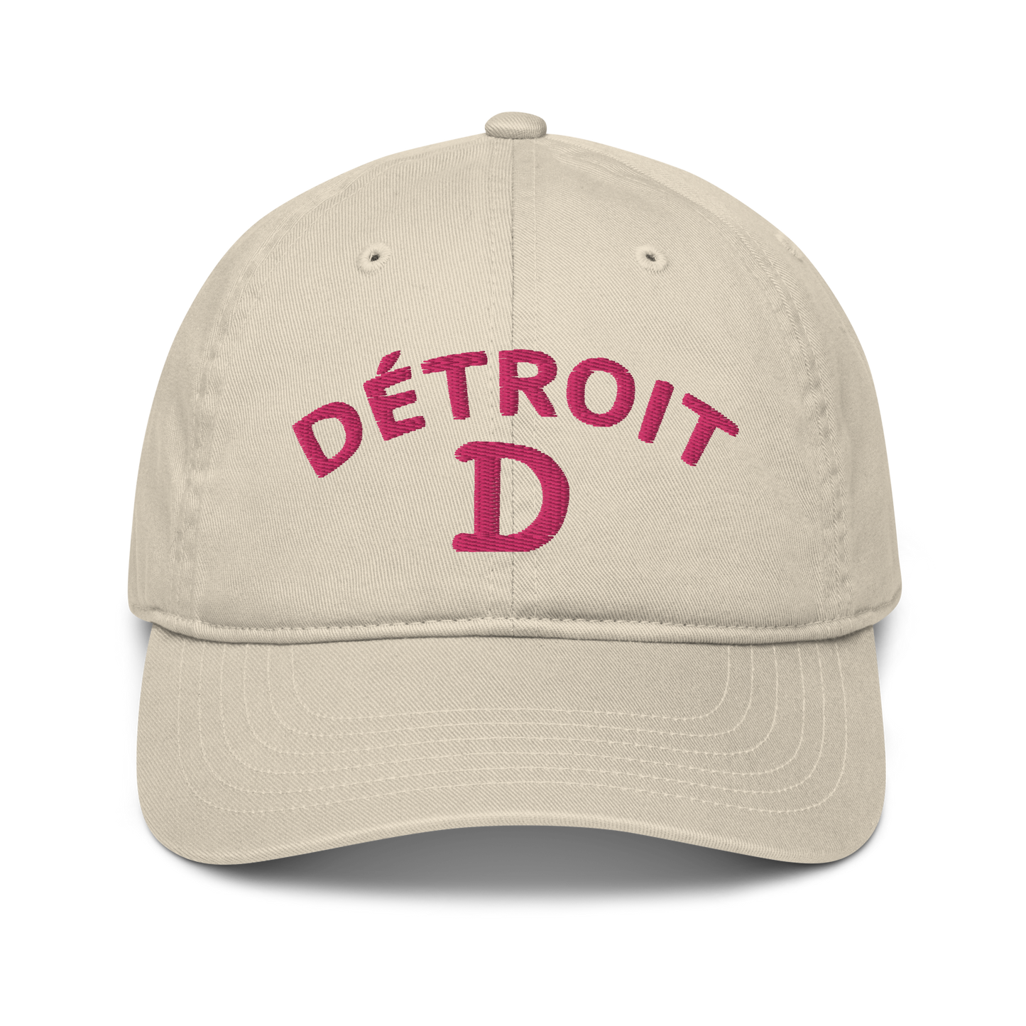 'Détroit' Baseball Cap (w/ Old French D and Fleur de Lys) | Pink Embroidery