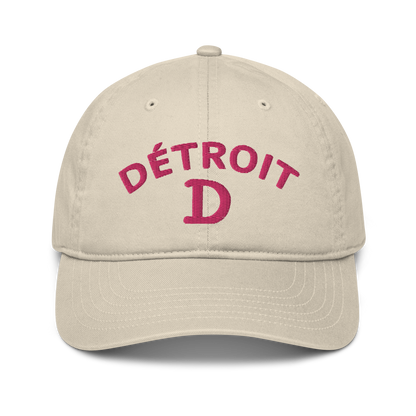 'Détroit' Baseball Cap (w/ Old French D and Fleur de Lys) | Pink Embroidery