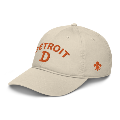 'Détroit' Baseball Cap (w/ Old French D and Fleur de Lys) | Orange Embroidery