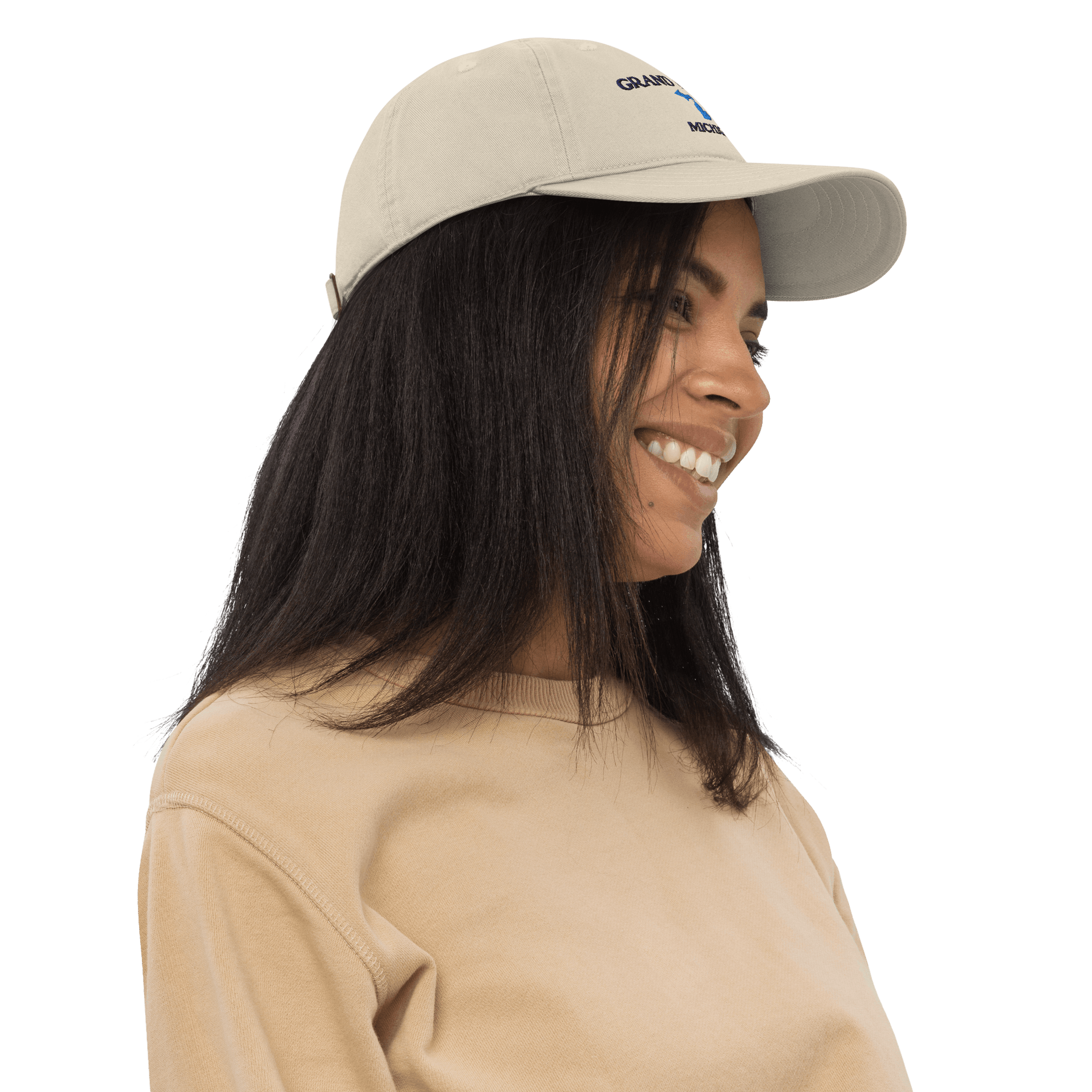 'Grand Marais Michigan' Baseball Cap (w/ MI Outline) - Circumspice Michigan