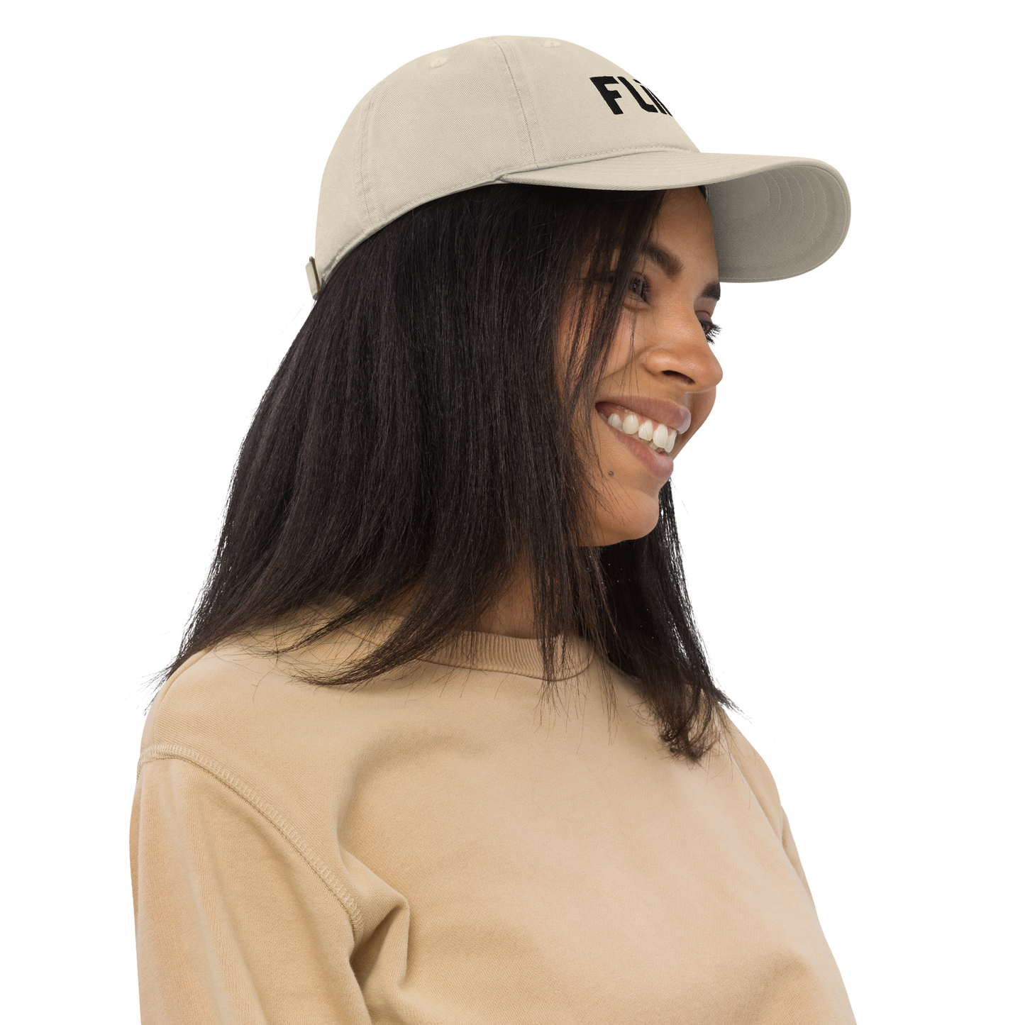 'Flint' Classic Baseball Cap | White/Black Embroidery