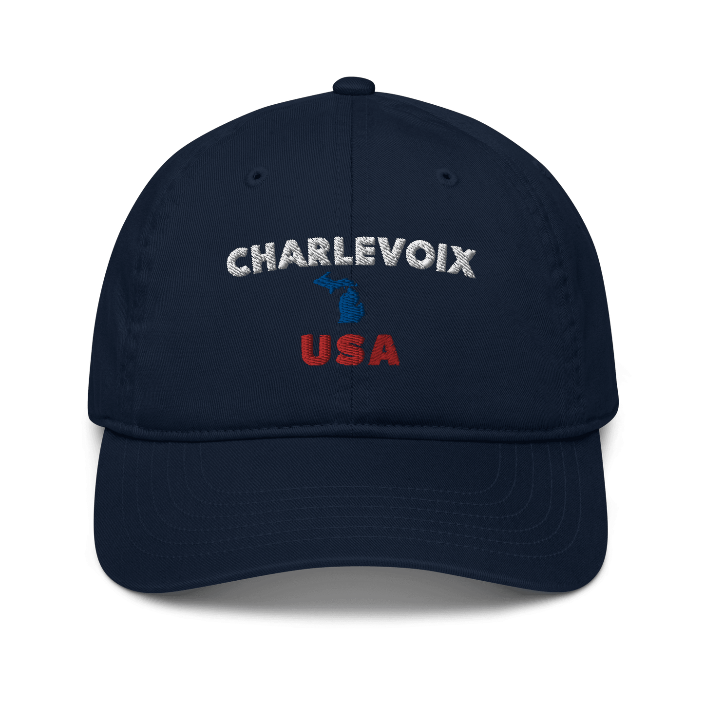 'Charlevoix USA' Baseball Cap | with Michigan Outline - Circumspice Michigan