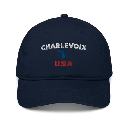 'Charlevoix USA' Baseball Cap | with Michigan Outline - Circumspice Michigan