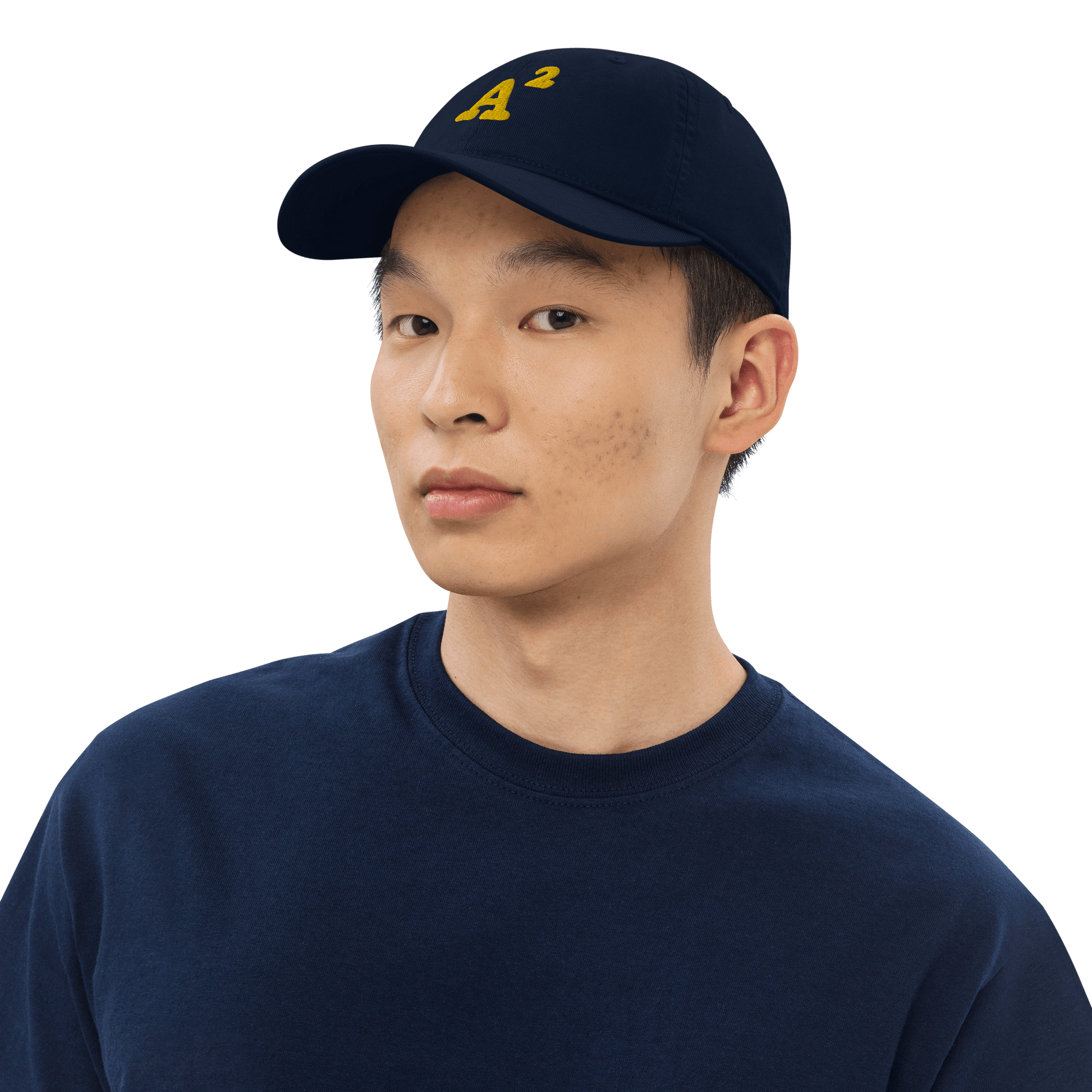 Ann Arbor 'A²' Baseball Cap | Yellow / Navy Embroidery - Circumspice Michigan