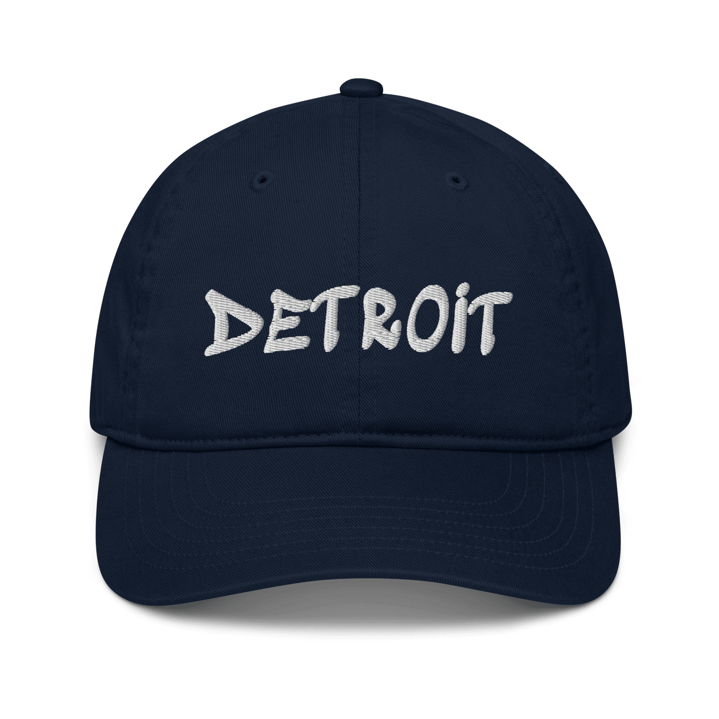 'Detroit' Baseball Cap (Hip Hop Graffiti Font) | White/Black Embroidery - Circumspice Michigan