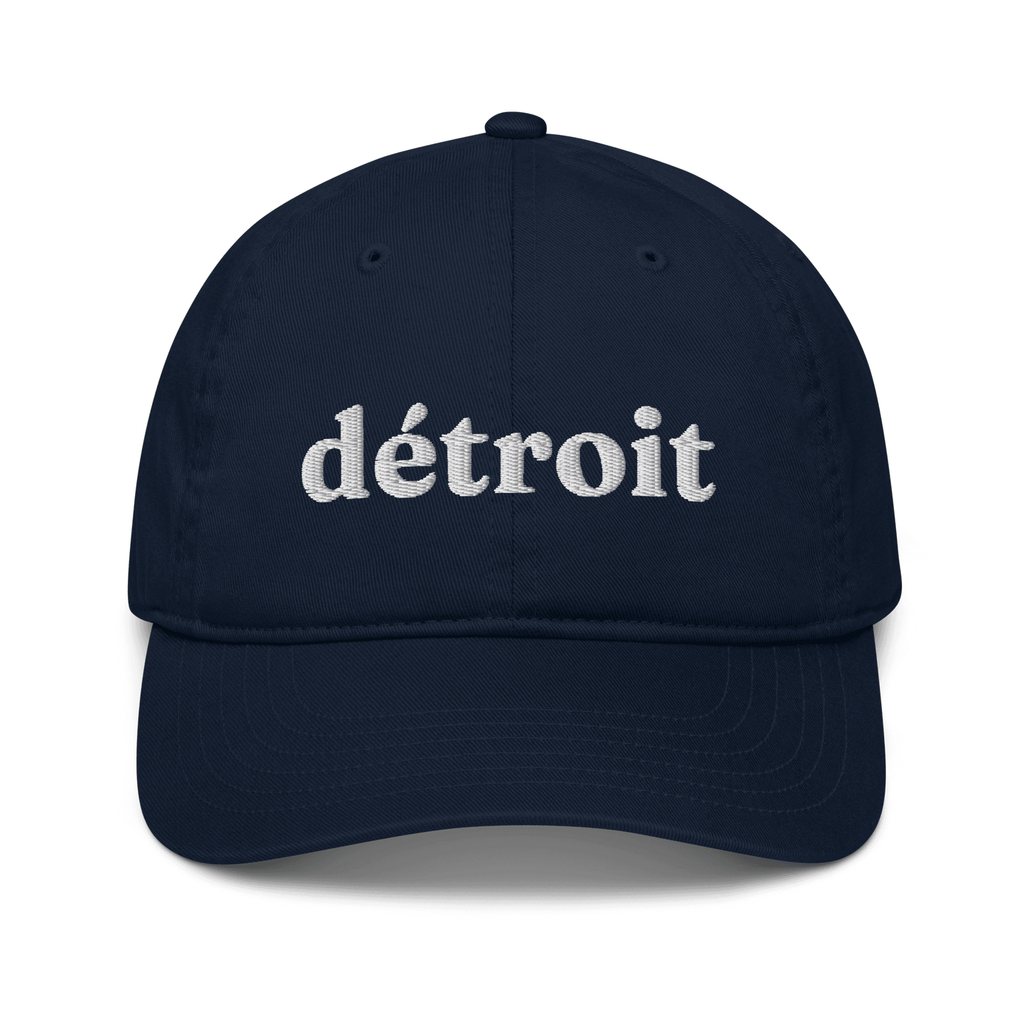 'Détroit' Baseball Cap | White/Navy Embroidery - Circumspice Michigan