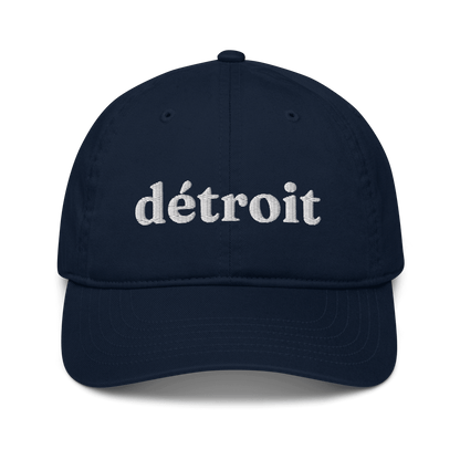 'Détroit' Baseball Cap | White/Navy Embroidery - Circumspice Michigan