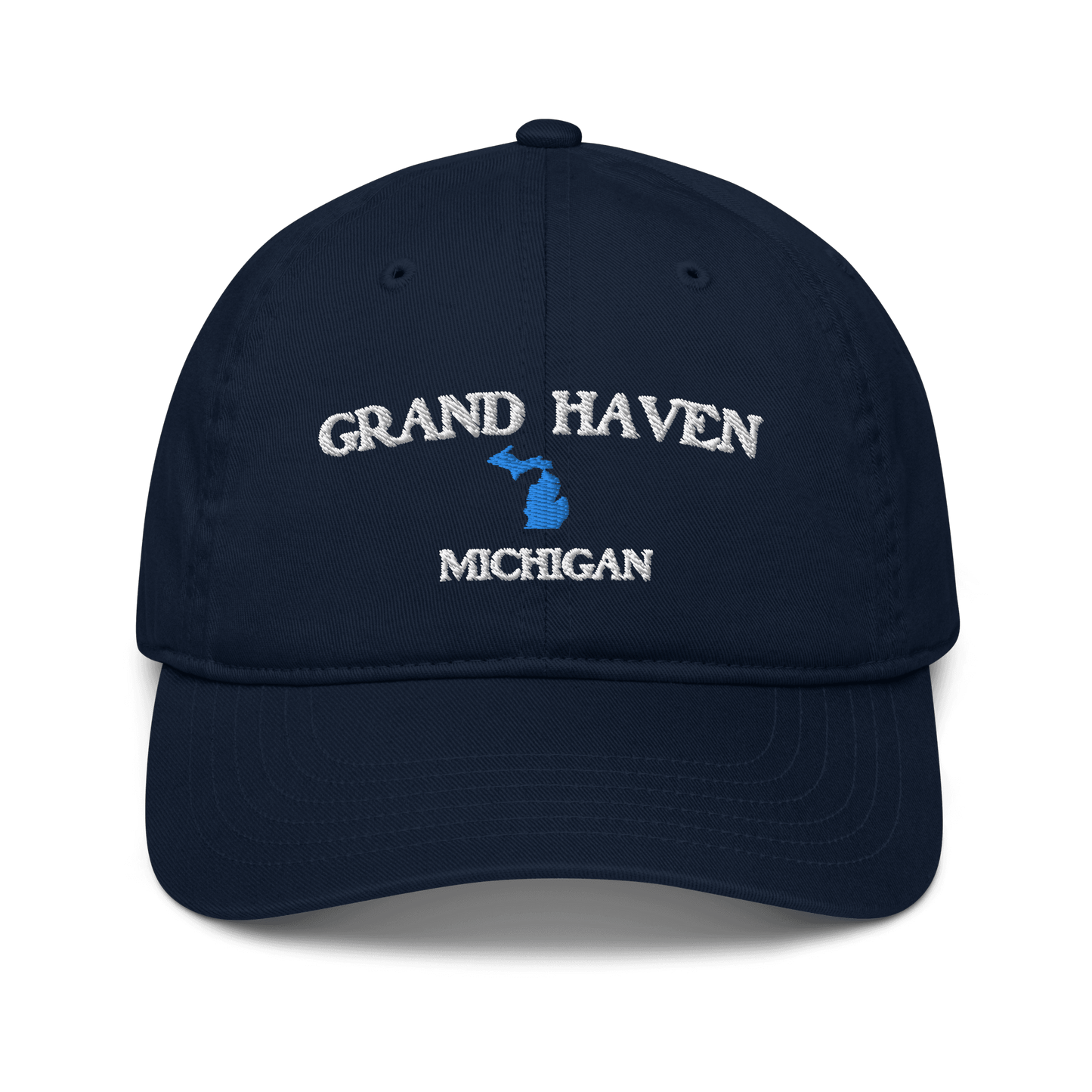 'Grand Haven Michigan' Baseball Cap | Michigan Outline - Circumspice Michigan