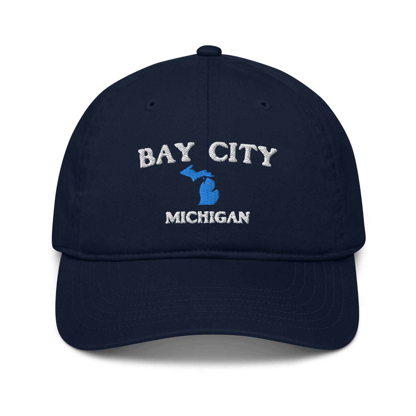 'Bay City Michigan' Baseball Cap (w/ MI Outline) - Circumspice Michigan