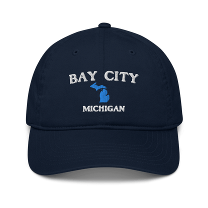 'Bay City Michigan' Baseball Cap (w/ MI Outline) - Circumspice Michigan