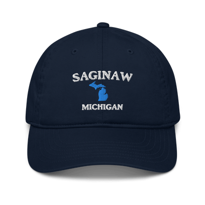 'Saginaw Michigan' Baseball Cap (w/ MI Outline) - Circumspice Michigan