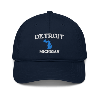 'Detroit Michigan' Baseball Cap (w/ MI Outline) - Circumspice Michigan