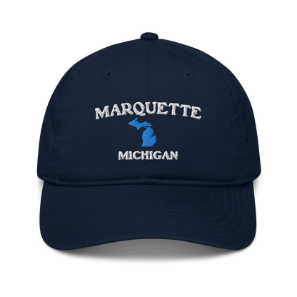 'Marquette Michigan' Baseball Cap (w/ MI Outline) - Circumspice Michigan