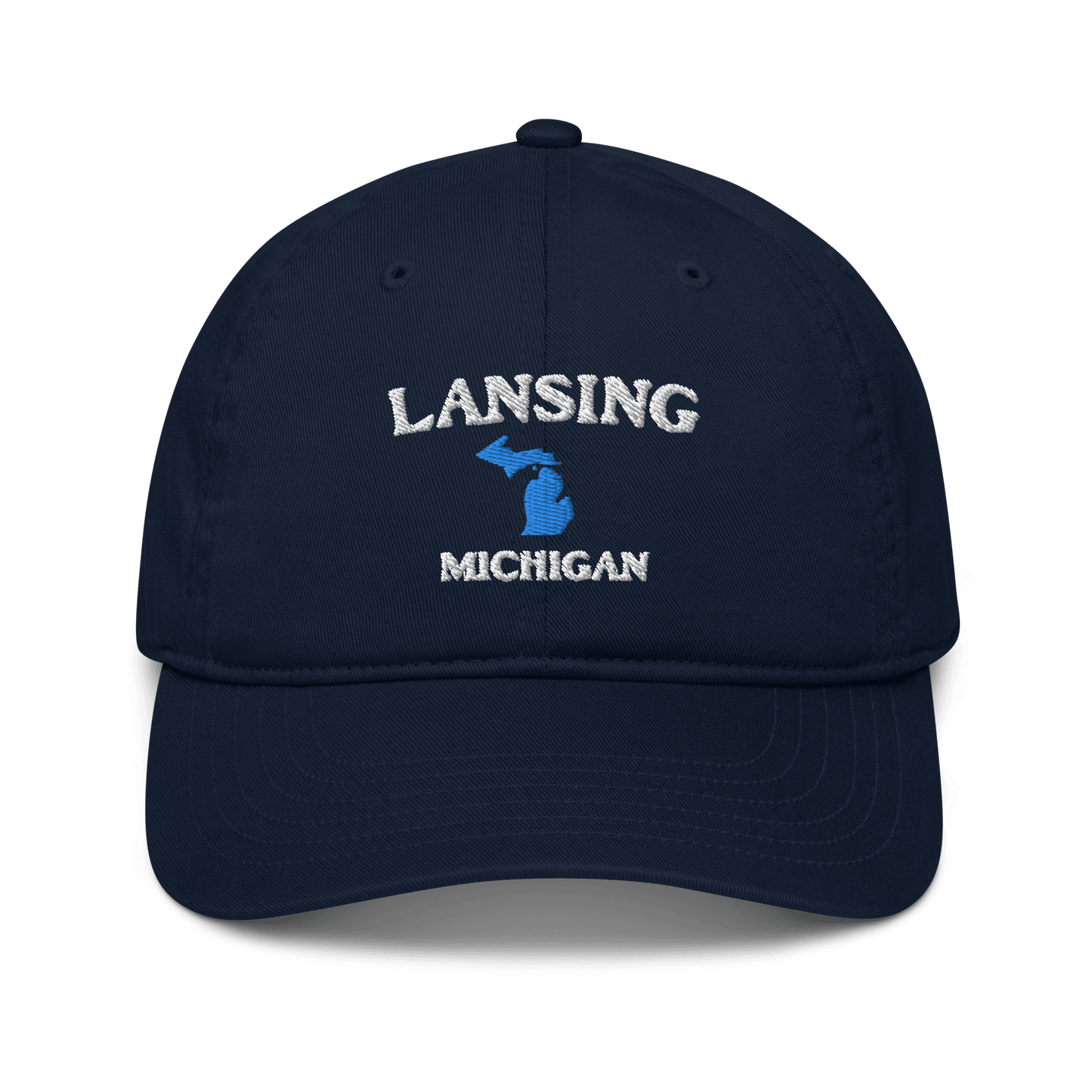 'Lansing Michigan' Baseball Cap (w/ MI Outline) - Circumspice Michigan