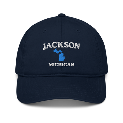 'Jackson Michigan' Classic Baseball Cap (w/ Michigan Outline)