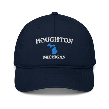 'Houghton Michigan' Classic Baseball Cap (w/ Michigan Outline)