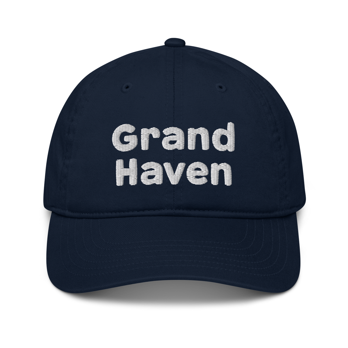 'Grand Haven' Classic Baseball Cap | White/Navy Embroidery