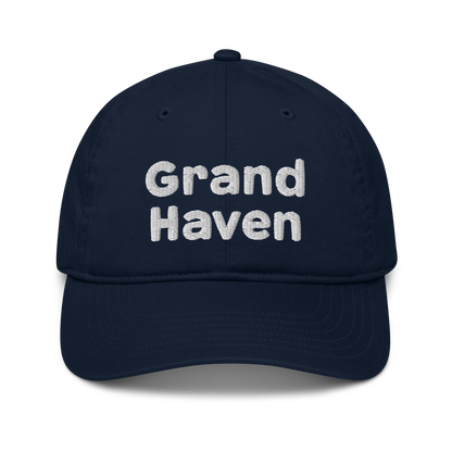 'Grand Haven' Classic Baseball Cap | White/Navy Embroidery