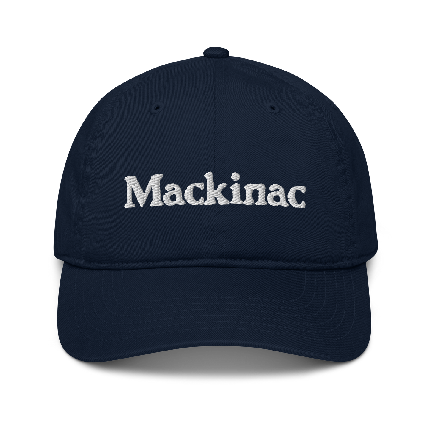 'Mackinac' Classic Baseball Cap | White/Black Embroidery