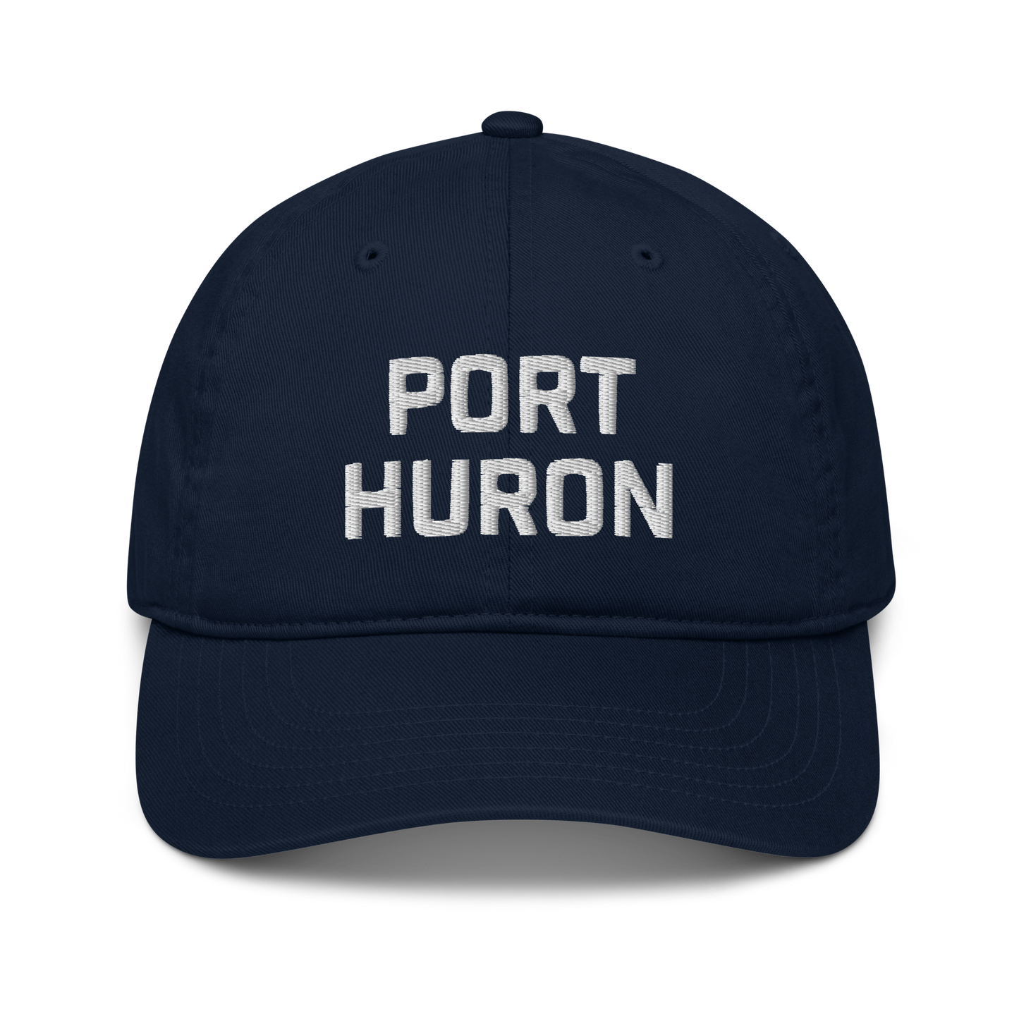 'Port Huron' Classic Baseball Cap | White/Black Embroidery