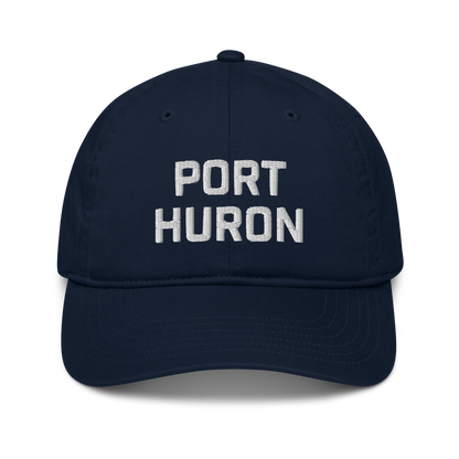 'Port Huron' Classic Baseball Cap | White/Black Embroidery