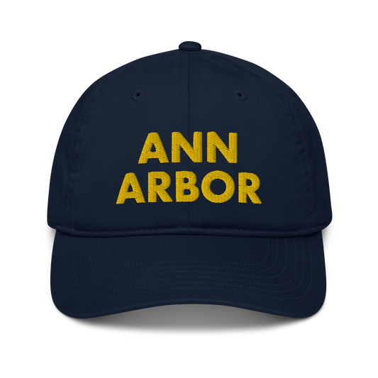 'Ann Arbor' Classic Baseball Cap | Gold/Navy Embroidery