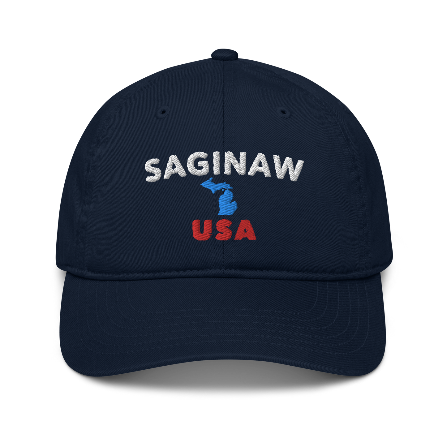 'Saginaw USA' Classic Baseball Cap (w/ Michigan Outline)