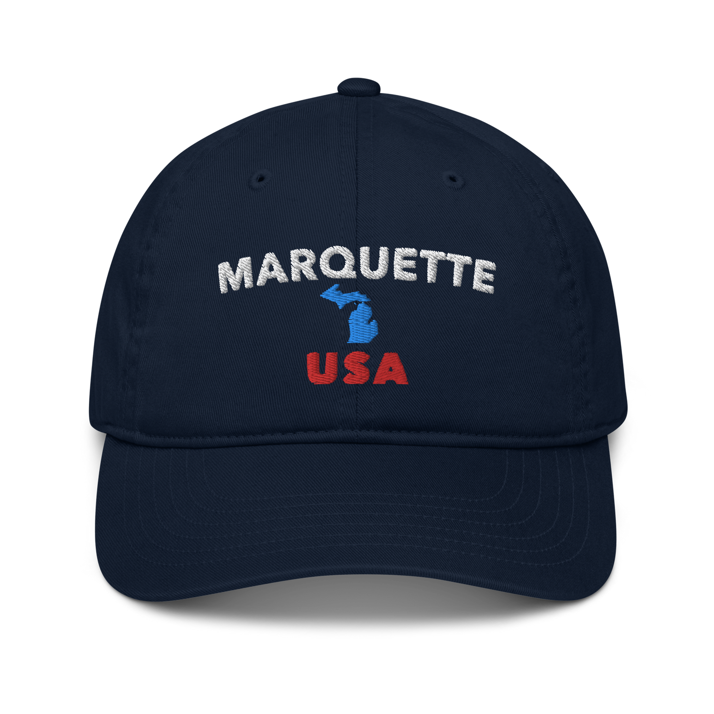 'Marquette USA' Classic Baseball Cap (w/ Michigan Outline)