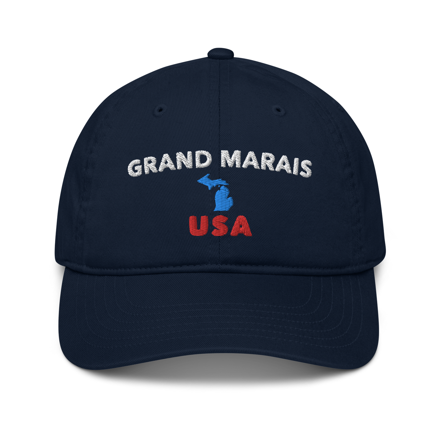 'Grand Marais USA' Classic Baseball Cap (w/ Michigan Outline)