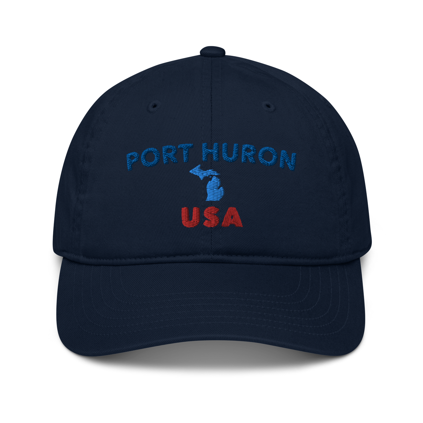 'Port Huron USA' Classic Baseball Cap (w/ Michigan Outline)