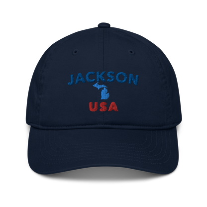 'Jackson USA' Classic Baseball Cap (w/ Michigan Outline)