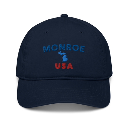 'Monroe USA' Classic Baseball Cap (w/ Michigan Outline)