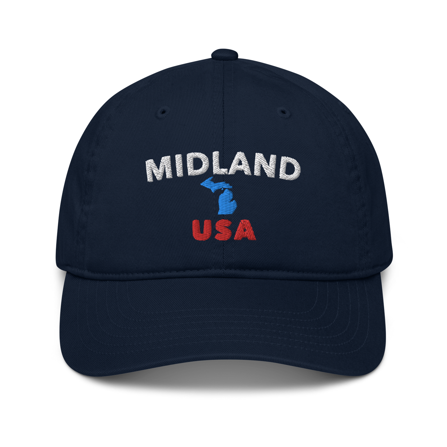 'Midland USA' Classic Baseball Cap (w/ Michigan Outline)