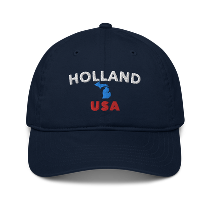 'Holland USA' Classic Baseball Cap (w/ Michigan Outline)