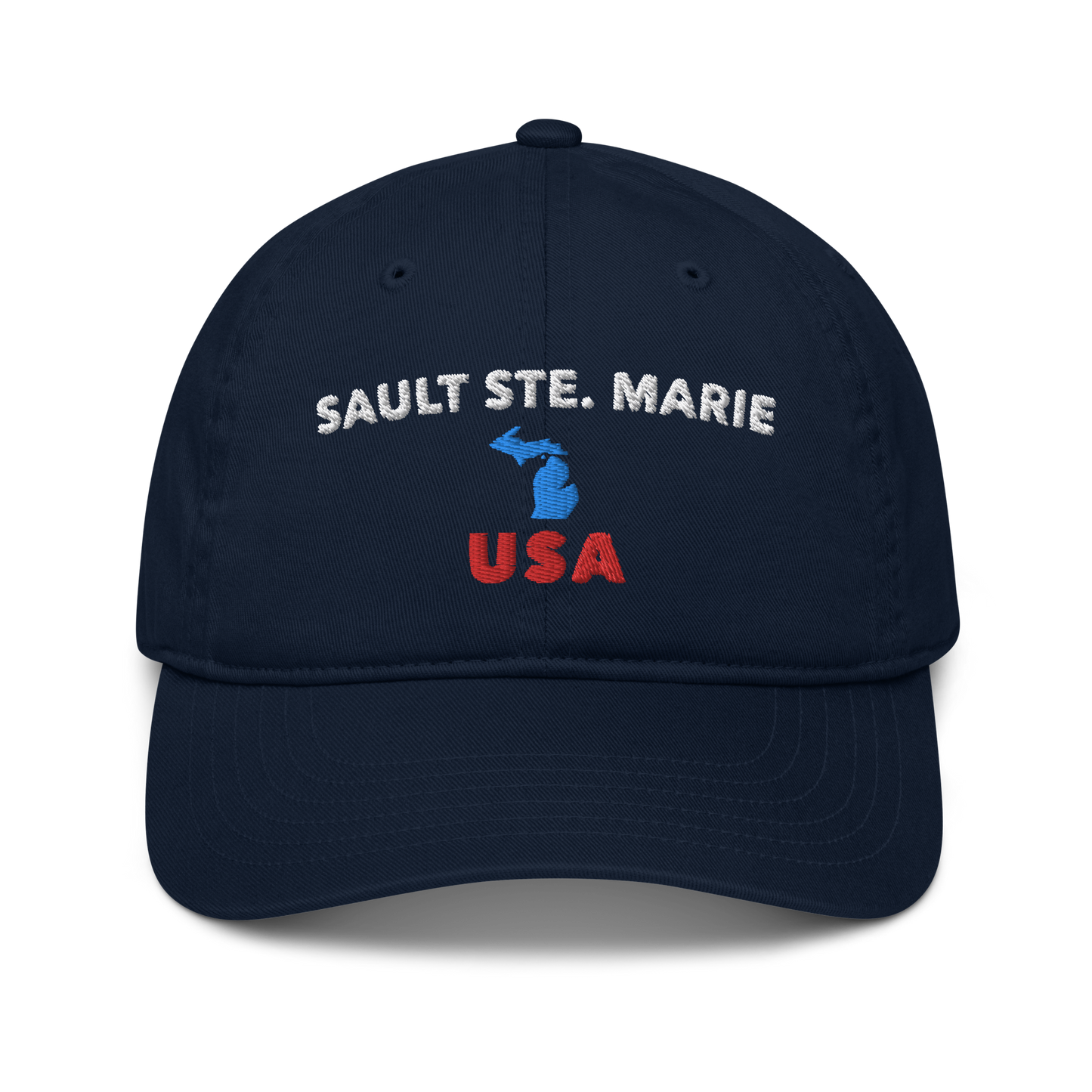 'Sault Ste. Marie' Classic Baseball Cap (w/ Michigan Outline)