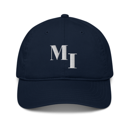 Michigan 'MI' Classic Baseball Cap | White/Navy Embroidery