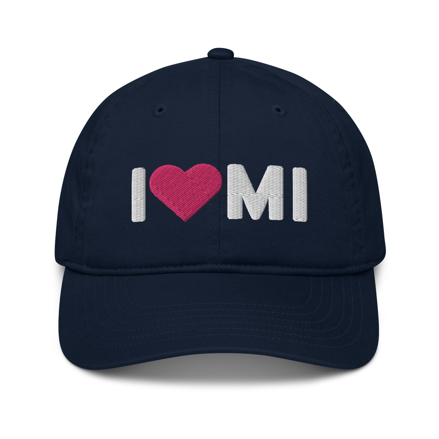 Michigan 'I ❤️ MI' Classic Baseball Cap (Rounded Swiss Font)