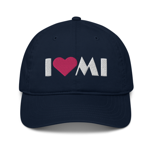 Michigan 'I ❤️ MI' Classic Baseball Cap (Art Deco Font)